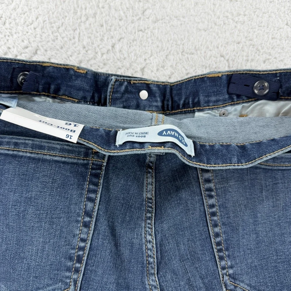 Old Navy Kids 16 Blue Boot-Cut Built-In Flex Adjustable Waist Denim Jeans